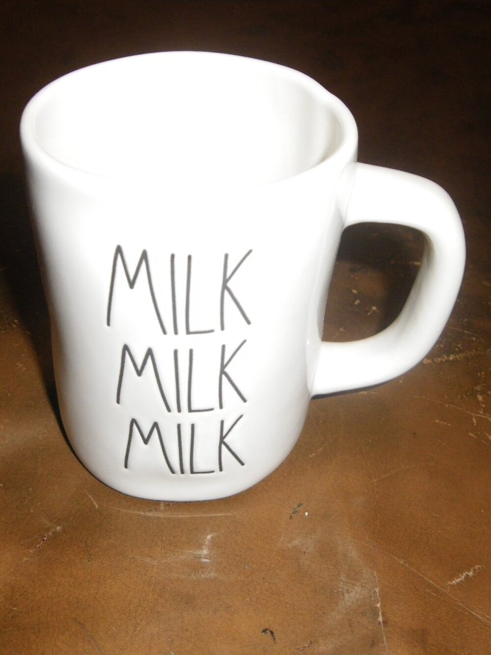 Rae Dunn Small Ceramic Coffee Tea Mug “MILK MILK MILK”